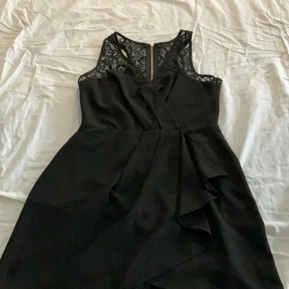 Black cross lace dress